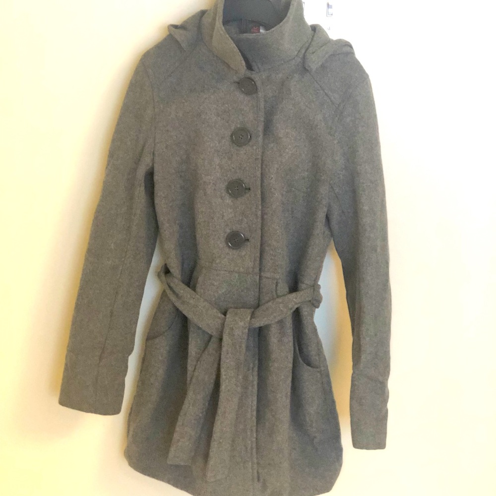💕Women Gray peacoat